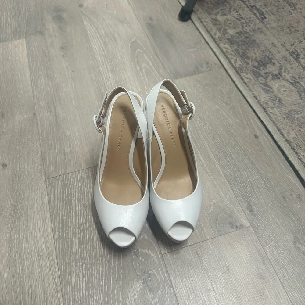 Veronica Beard Peep Toe Slingback Cork Wedge